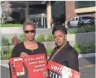  ?? COURTESY OF TASHA MURRELL ?? Tasha Murrell, right, requested a reprieve from lifting heavy boxes while pregnant in 2014. Murrell miscarried after, she says, that request was denied.