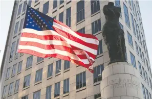  ?? MEGAN JELINGER / AFP VIA GETTY IMAGES ?? The Carl B. Stokes Federal Courthouse in Cleveland, where a major drug settlement over opioids was reached on Monday.