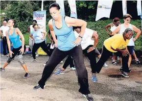  ??  ?? Participan­ts at The Gleaner’s Fit 4 Life event in Forest Gardens, St Andrew on Saturday.