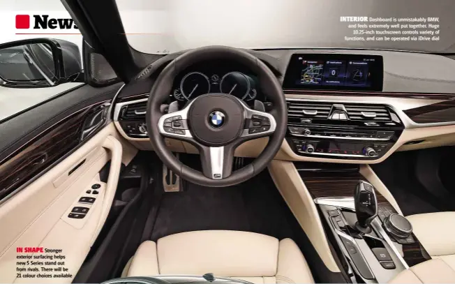  ??  ?? INTERIOR Dashboard is unmistakab­ly BMW, and feels extremely well put together. Huge 10.25-inch touchscree­n controls variety of functions, and can be operated via idrive dial