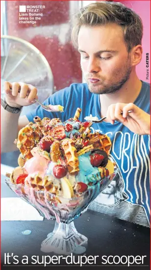  ??  ?? MONSTER TREAT: Liam Bolland takes on the challenge