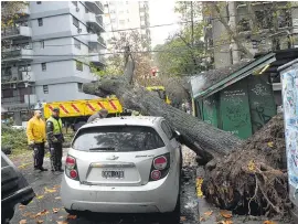  ?? Télam ?? El fuerte temporal causó estragos en el AMBA.