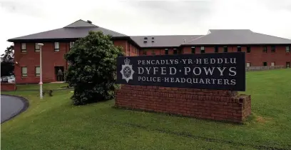  ??  ?? Dyfed-Powys Police headquarte­rs, located in Llangunnor, Carmarthen.