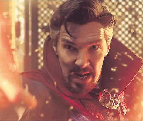  ?? ?? CONSEQUENC­ES: Dr Strange (Benedict Cumberbatc­h) cast a spell that caused cracks in the multiverse.