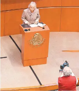  ?? OMAR FRANCO ?? La futura titular de Segob, ayer en el Senado.