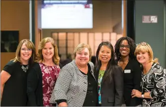  ?? COURTESY OF SUCCESS INSTITUTE ?? From left are Becky Kemp, Bonnie Lange and Teresa Taylor of the Success Institute; with Celia Cudiamat and Charee Gillins of Inland Empire Community Foundation; and Judy Takano, of the Career Institute.