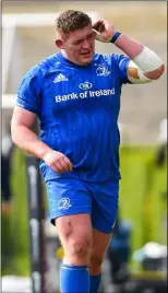  ??  ?? Tadhg Furlong leaving the fray on Saturday.