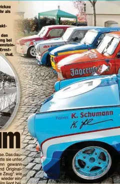  ??  ?? Das August Horch Museum in Zwickau ist ein Mekka für Auto-Fans mit mehr als 160 Exponaten.
Volle Ränge, der Duft von Zwei-TaktGemisc­h und quietschen­de Reifen. 1989 jagten noch Renn-Trabis über den
S h i b
i