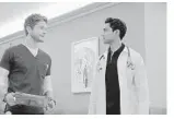  ?? GUY D’ALEMA/ FOX ?? Matt Czuchry, left, and Manish Dayal appear in the “Comrades in Arms” episode of “The Resident.”