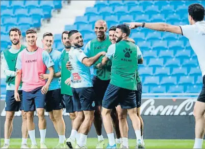  ?? RCD ESPANYOL ?? Els jugadors de l’Espanyol preparant ahir el partit contra el Ludogorets