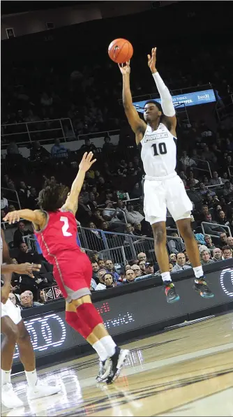  ?? Photo by Ernest A. Brown ?? Providence College sophomore guard A.J. Reeves (10) had 15 points on 6-of-10 shooting to go along with four assists, three rebounds and three steals in the Friars’ 106-60 victory over Sacred Heart Tuesday