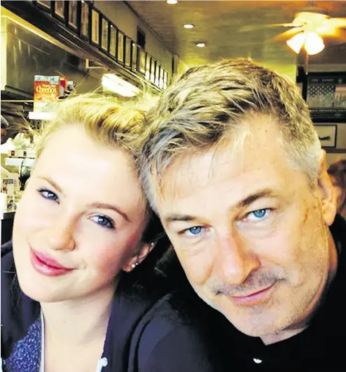  ?? COURTESY ALEC BALDWIN ?? Alec Baldwin with his daughter Ireland, who is now 21.