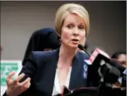  ?? AP FILE PHOTO ?? New York Democratic gubernator­ial candidate Cynthia Nixon responds to a question during a news conference March 26in Albany.