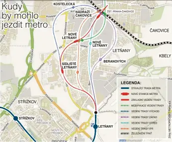  ??  ?? STŘÍŽKOV KOSTELECKÁ NÁDRAŽÍ ČAKOVICE NOVÉ LETŇANY SÍDLIŠTĚ LETŇANY NOVÉ LETŇANY BERANOVÝCH LETŇANY