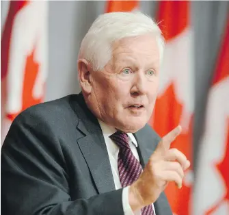  ??  ?? Bob Rae attends a news conference on Parliament Hill in Ottawa on Monday regarding his appointmen­t to the United Nations.
