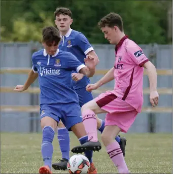  ??  ?? Wexford’s Cian Larkin in a 50-50 tussle for the ball.