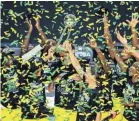  ?? MARY HOLT/USA TODAY SPORTS ?? The Storm celebrate Tuesday night after winning the 2020 WNBA Finals at IMG Academy in Bradenton, Florida.