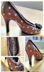  ??  ?? These bespoke chocolate shoes were created by Laura