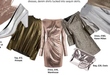  ??  ?? Top, £12, Primark Dress, £46, Warehouse Bag, £28, Oasis