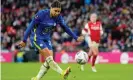  ?? ?? Sam Kerr’s audacious finish helps Chelsea to a 3-0 win over Arsenal in the 2021 Women’s FA Cup final. Photograph: Dave Shopland/Shuttersto­ck