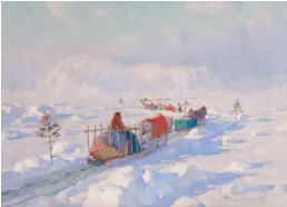  ??  ?? Left: Le Pont de glace à Québec, a 1920 painting by Clarence Gagnon. The 1666 census took place during an intensely cold and snowy winter in New France.