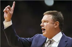  ?? ASSOCIATED PRESS FILE PHOTO ?? Coach Bill Self and Kansas would likely have been the NCAA Tournament’s top seed.