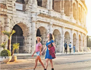  ?? ?? Bathed in gold: Tony Hadley, below, finds Rome fascinatin­g because ‘a city from 2,000 years ago is 30ft below where you are standing’