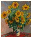  ??  ?? “Gauguin was telling me the other day that he had seen a picture by Claude Monet of sunflowers in a large Japanese vase, very fine, but – he likes mine better,” wrote Vincent to Theo in December 1888