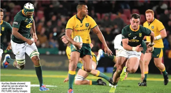  ??  ?? Kurtley Beale showed what he can do when he came off the bench PICTURE: Getty Images
