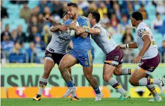  ?? PHOTO: GETTY IMAGES ?? The Parramatta v Brisbane was a beaut, marred only by an unnecessar­y act by Eels forward Kenny Edwards.