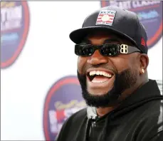  ?? NANCY LANE / HERALD STAFF ?? David Ortiz speaks to the media during his charity golf tournament at the Brae Burn Country Club on Monday in Newton.