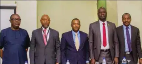  ??  ?? L-R: Professor M.T Abdulrazaq, Guest Speaker, Mr Olaleye Adebiyi, Managing Partner, Hybrid Solicitors, Mr. Bimbo Atilola, President, Chartered Institute of Personnel Management of Nigeria, Mr. Wale Adediran and Head of Human Resources, Halogen Group, Mr. Kenneth Nta at the 2019 Hybrid Solicitors Annual Lecture and Luncheon held at Oriental Hotel, Victoria Island, Lagos, last Tuesday