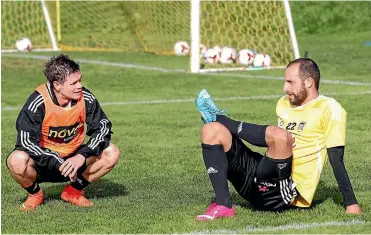  ?? PHOTO: KEVIN STENT/STUFF ?? Michael Mcglinchey and Andrew Durante will miss the next two A-league games due to All Whites commitment­s.