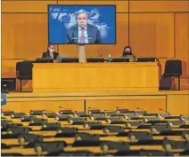  ?? SALVATORE DI NOLFI / EFE ?? ONU. Guterres inauguró la sesión del Consejo de Derechos Humanos ayer.
