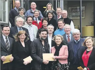  ?? Photo by Michelle Cooper Galvin ?? At the Killarney Rotary Club cheque presentati­on of the proceeds of the Evening of Wine & Art were (front from left) Rory Darcy, St Oliver’s NS, Emer Corridan, Kerry Stars, Sean Treacy, Killarney Rotary President, Liam Twomey, St Francis Special...