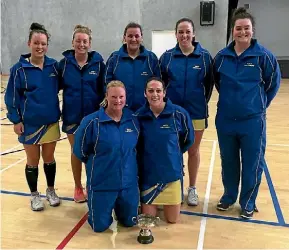  ?? SUPPLIED ?? North Canterbury with the Shadbolt Rosebowl after beating Hurunui in the annual representa­tive netball clash