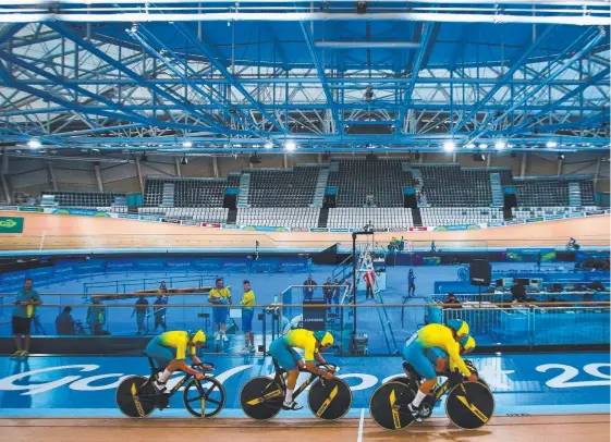  ?? Picture: AFP PHOTO ?? The Australian cycling team is expecting fast action at the Anna Meares Velodrome in Brisbane today.