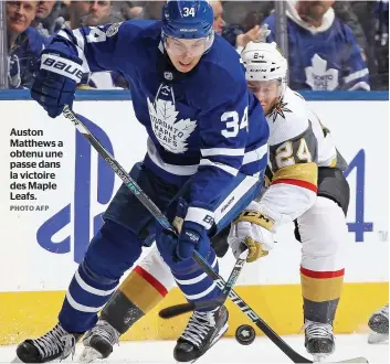  ??  ?? Auston Matthews a obtenu une passe dans la victoire des Maple Leafs.