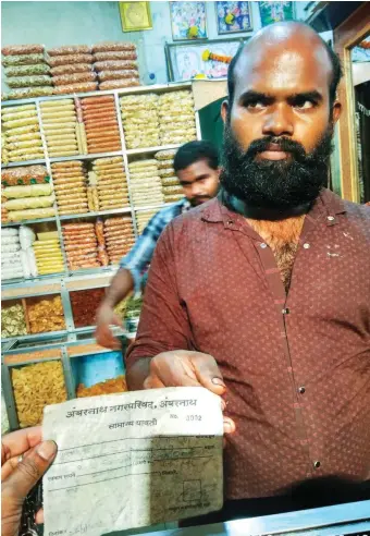  ??  ?? RAJIL MENON Krishnamur­thy Shetty, who runs a hot chips shop in Ambernath, a suburb of Mumbai, was fined `5,000 on May 22, a month before the plastic ban was to be rolled out