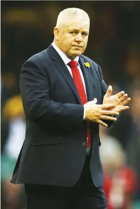  ??  ?? Master of getting results: Warren Gatland yesterday