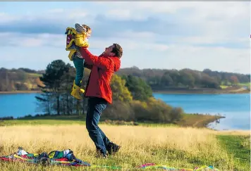  ??  ?? Left: Tom (Tom Riley) and daughter Grace (Ellie Copping) in Starfish. Below: the real Tom with Grace before his