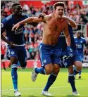  ??  ?? WINNING FEELING: A jubilant Maguire celebrates his late winner