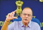  ??  ?? Finance minister Arun Jaitley at a press conference after the Cabinet meeting, in New Delhi on Wednesday PTI