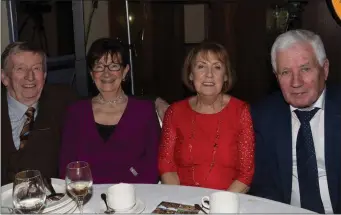  ??  ?? Donal and Mary Morgan with friends at the 100th Anniversar­y Dinner of Austin Stacks GAA Club, Tralee banquet in Ballygarry House Hotel & Spa,Tralee on Friday.