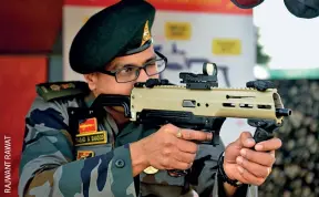  ??  ?? BULLSEYE A 9x19 mm carbine designed by Indian Army’s Lt Col Prasad Bansod and unveiled ahead of Army Day (Jan. 15)