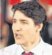  ??  ?? Disappoint­ed: Canada’s Justin Trudeau