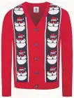  ?? ?? Red Santa print Christmas cardigan, £18, George.