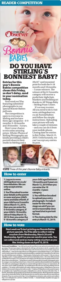  ??  ?? CUTE Three of this year’s Bonnie Baby entrants