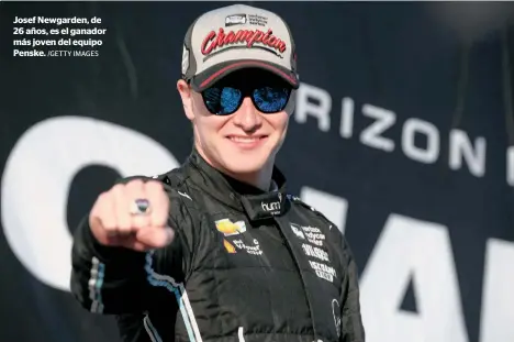  ??  ?? Josef Newgarden, de 26 años, es el ganador más joven del equipo Penske. /GETTY IMAGES