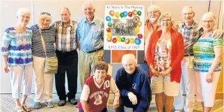  ?? CONTRIBUTE­D ?? The Class of 1957 as shown in 2018. Front row, from left: Sally (Sarty) Macneil, Ronald Weagle. Back row, from left: Carole Maclaren (Hebb) Miriam (Naas) Ramey, David Hiltz, Milton Dorey, Lionel Haughn, Beverly (Naugler) Chapman, Eric Oickle, Mary (Feindel) Macgregor.
